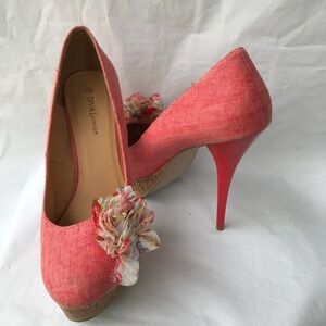 Diva Lounge Cork Platform Kitten Heels Size 10